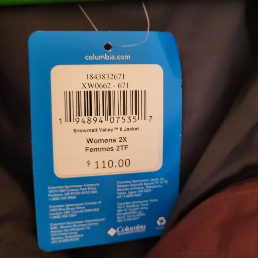 BNWT Columbia Snowmelt Valley II Jacket 2X Wine - Picture 4 of 11